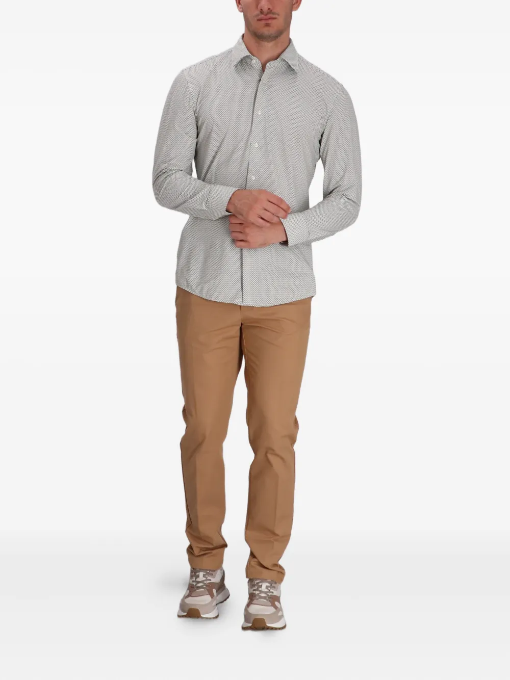 Hugo Boss Geometric-print Shirt In Multi