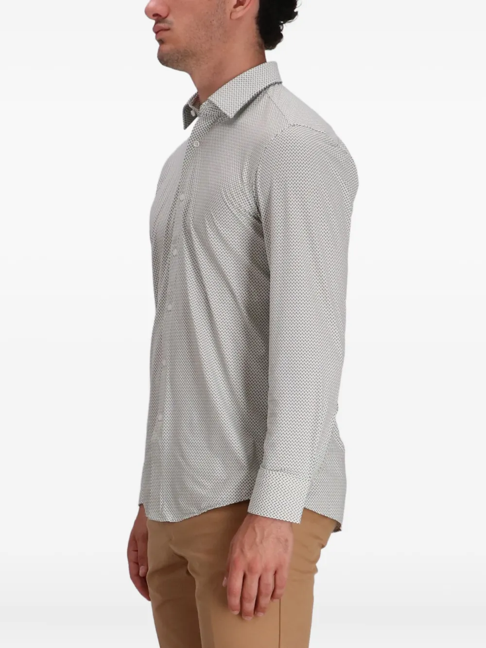 Hugo Boss Geometric-print Shirt In Multi