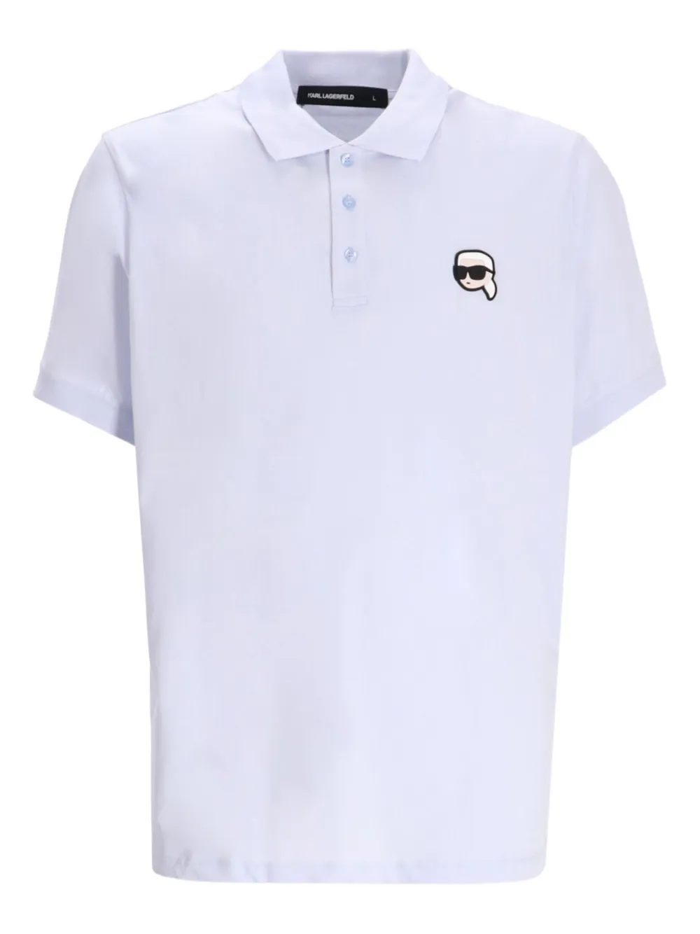 Karl Lagerfeld Katoenen poloshirt met Ikon-applicatie Paars