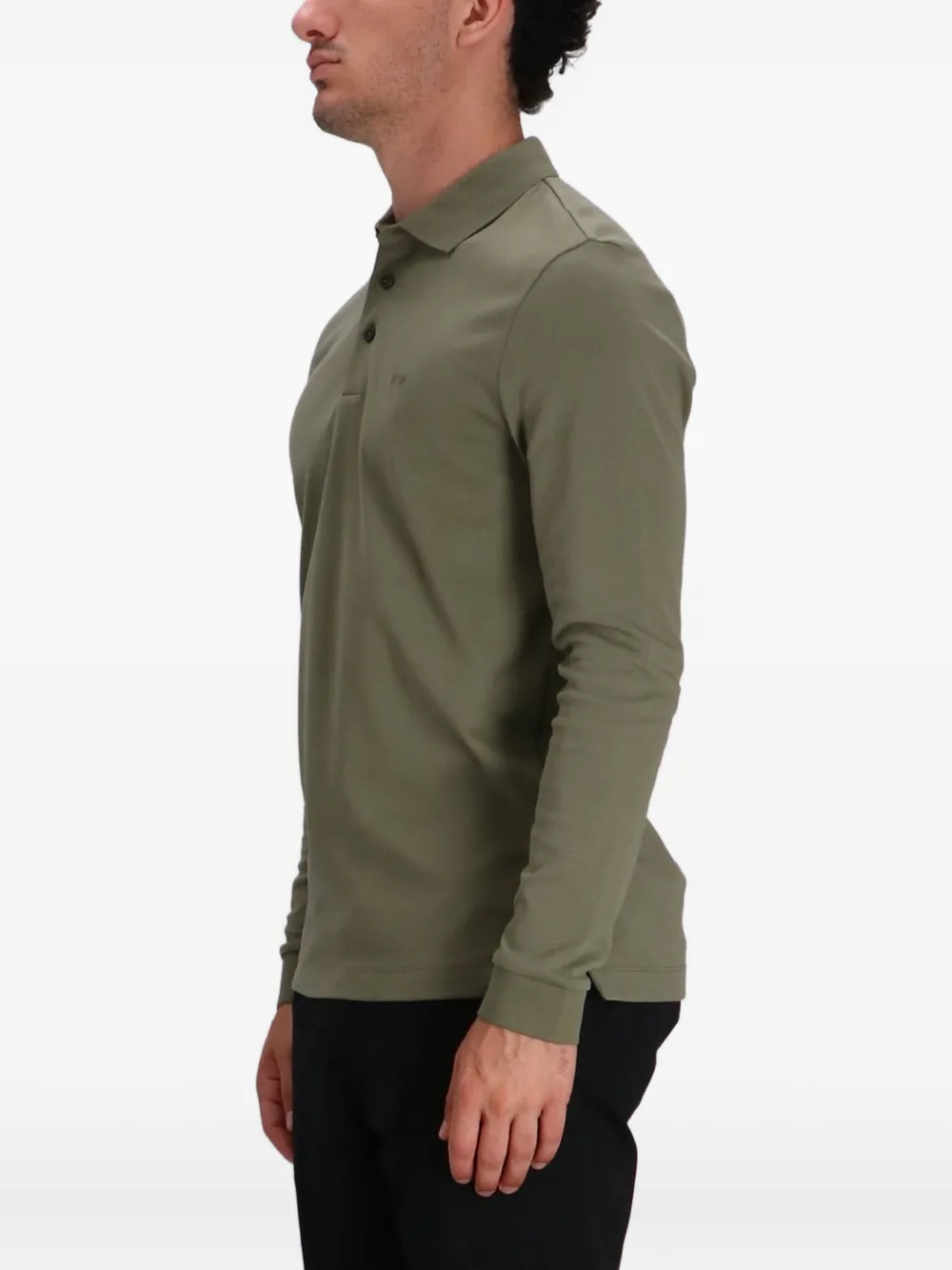 BOSS Poloshirt met lange mouwen Groen