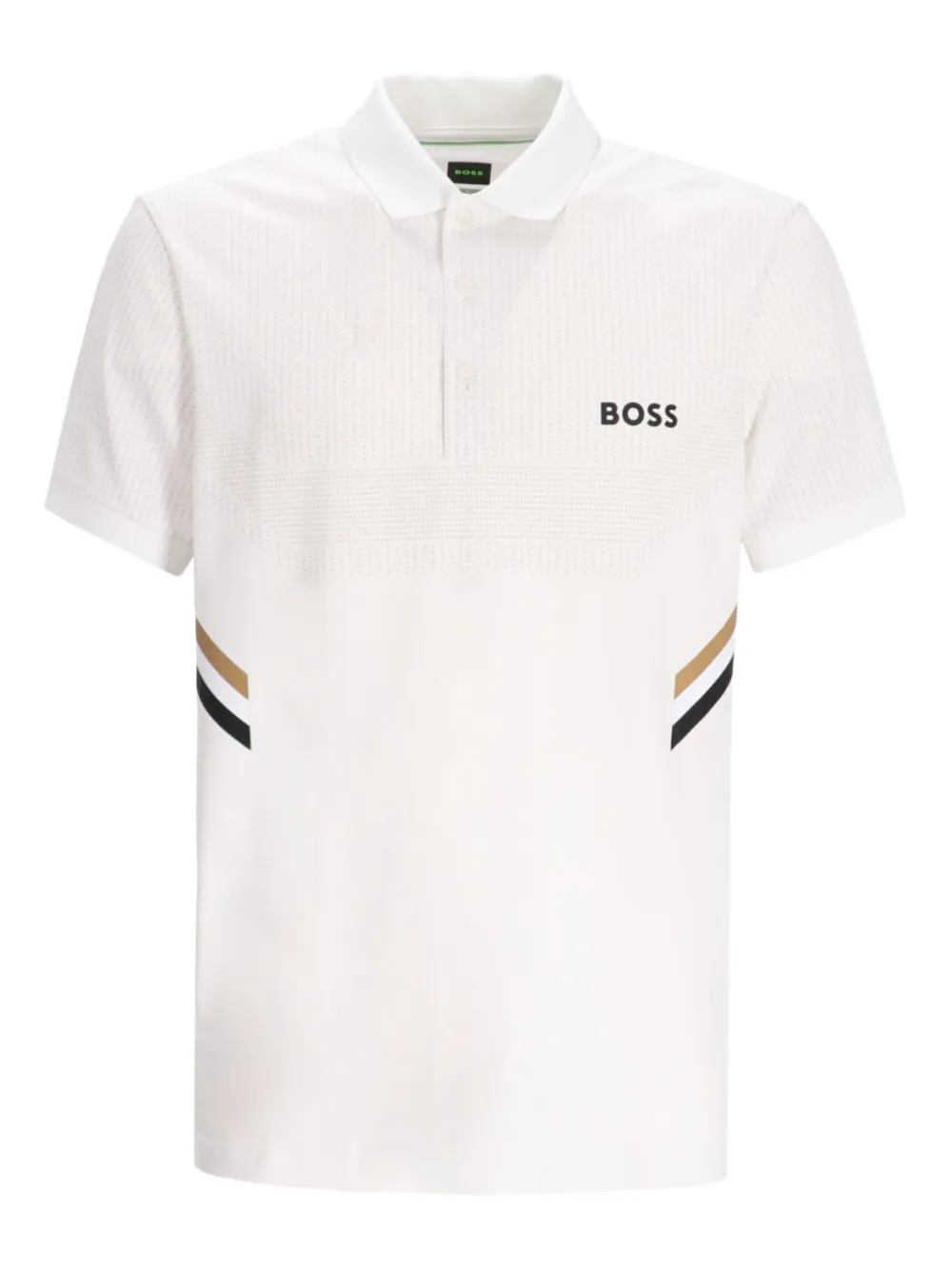 BOSS Poloshirt met gestreept-detail Wit