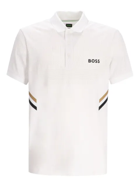BOSS stripe-detail polo shirt