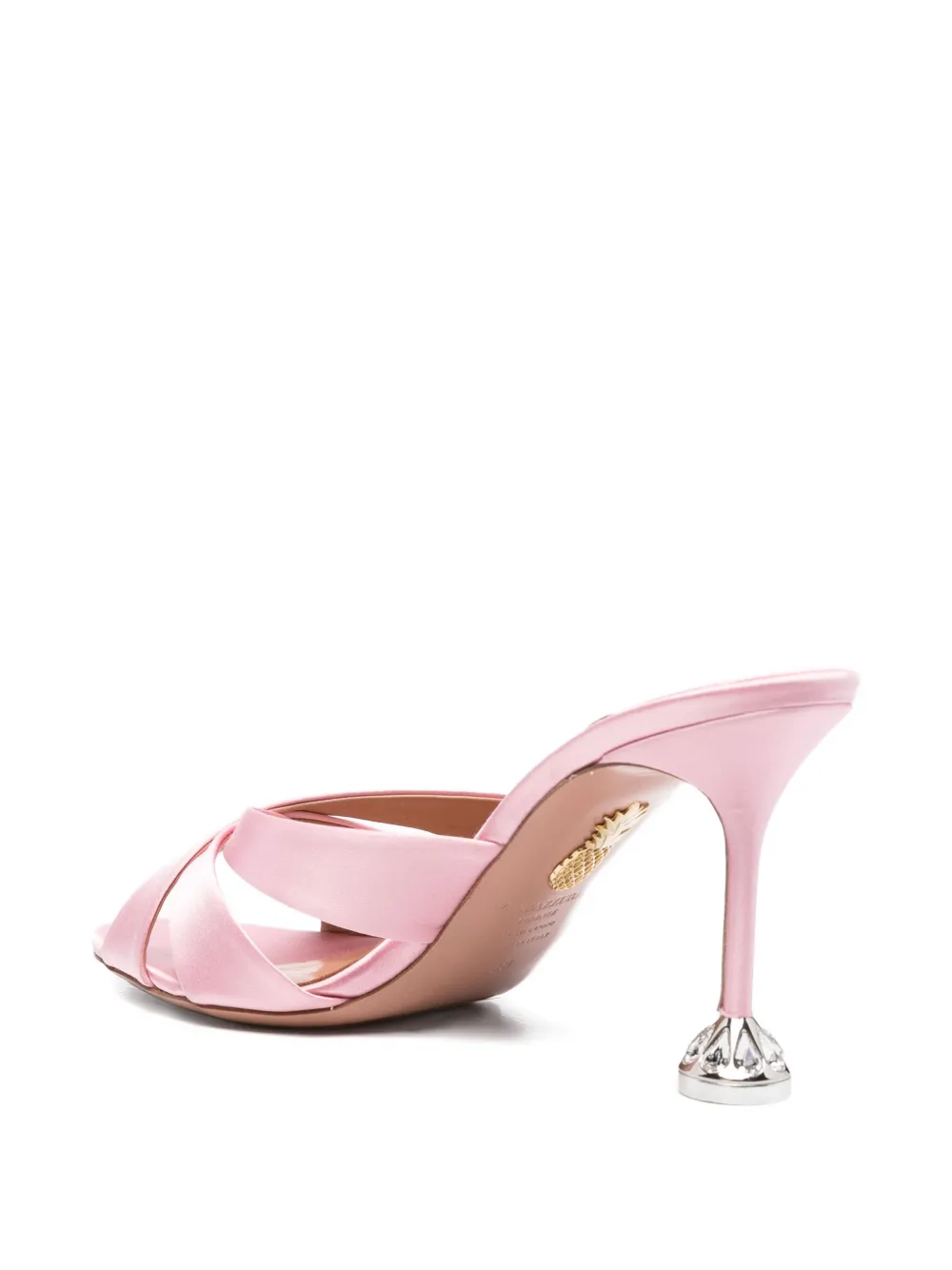 Aquazzura 95mm Kiss Me Quick crossover mules Pink