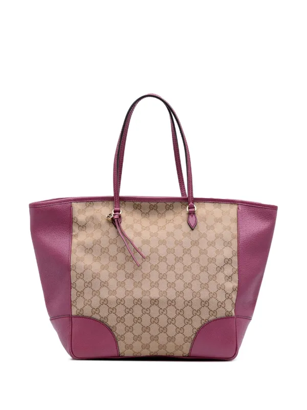 Gucci Tote Bag Canvas Pink GUCCI Tote Bag 605614 Coated Canvas