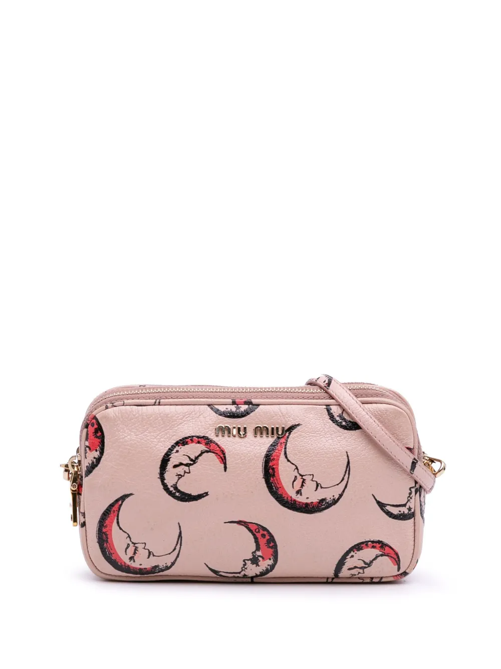 2010-2025 Goatskin Madras Moon Print Double Zip crossbody bag