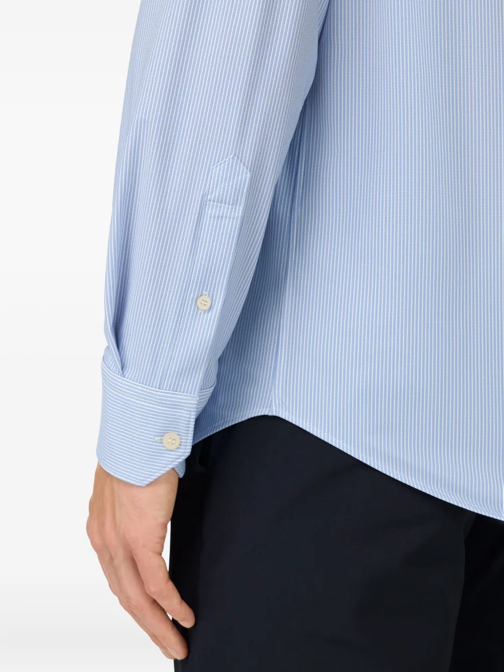 Boggi Milano Gestreept overhemd Blauw