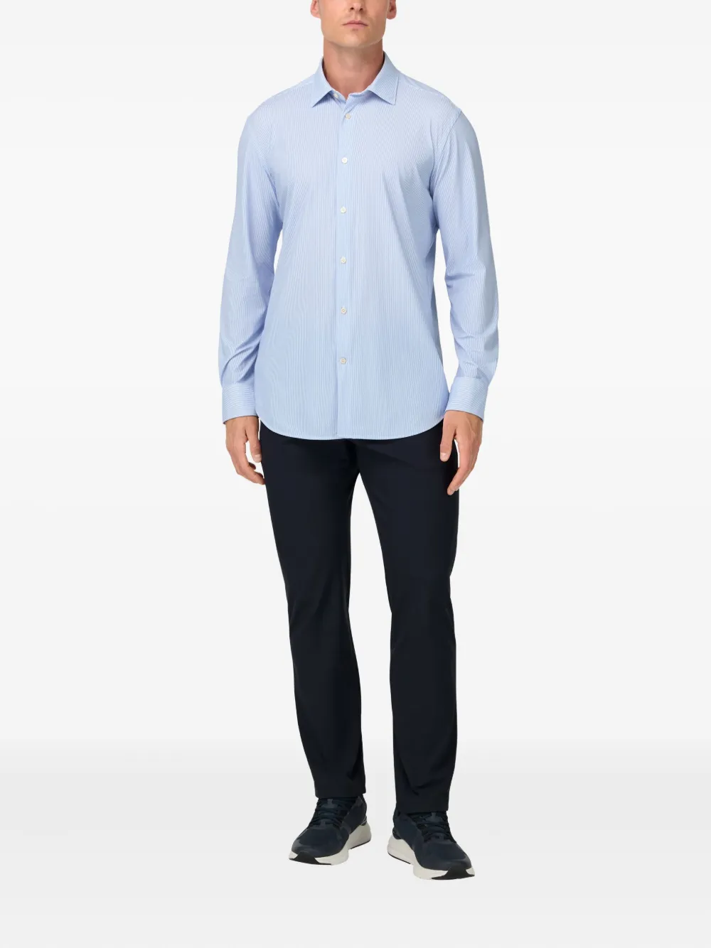 Boggi Milano Gestreept overhemd Blauw