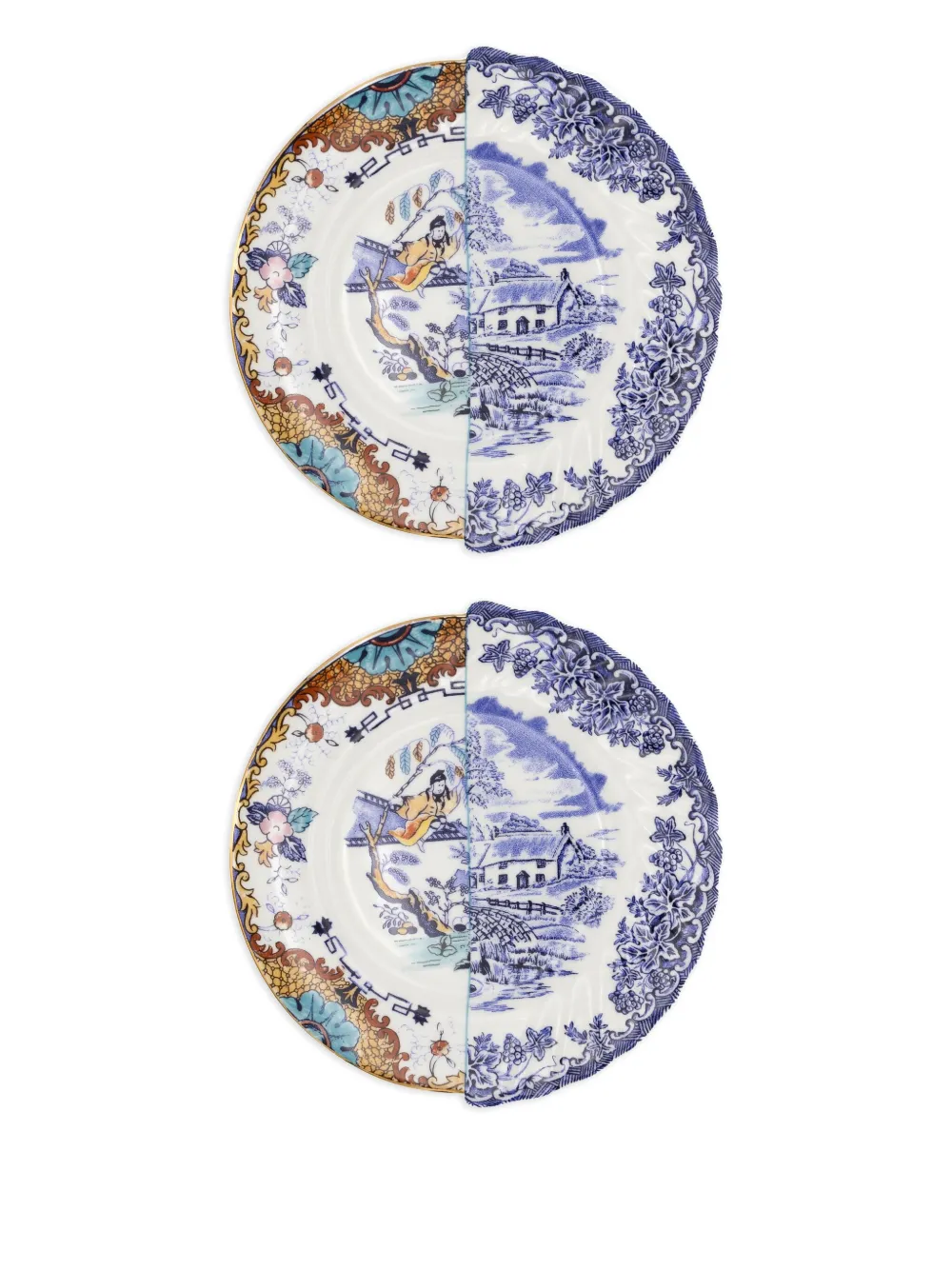 Seletti Hybrid Valdrada Plate (set Of Two) In Multi