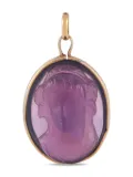 LB Exclusive 18K yellow gold Cameo amethyst pendant charm