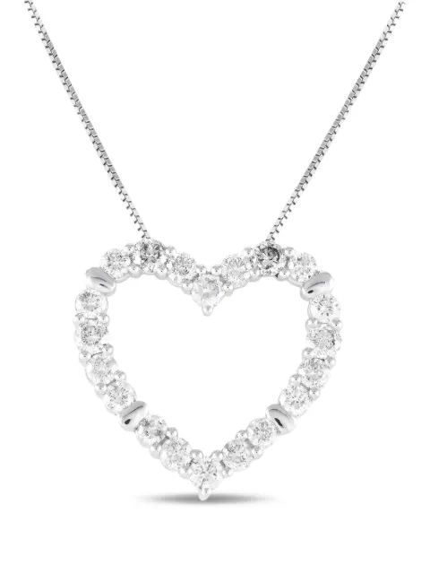 LB Exclusive 14K white gold Heart diamond necklace
