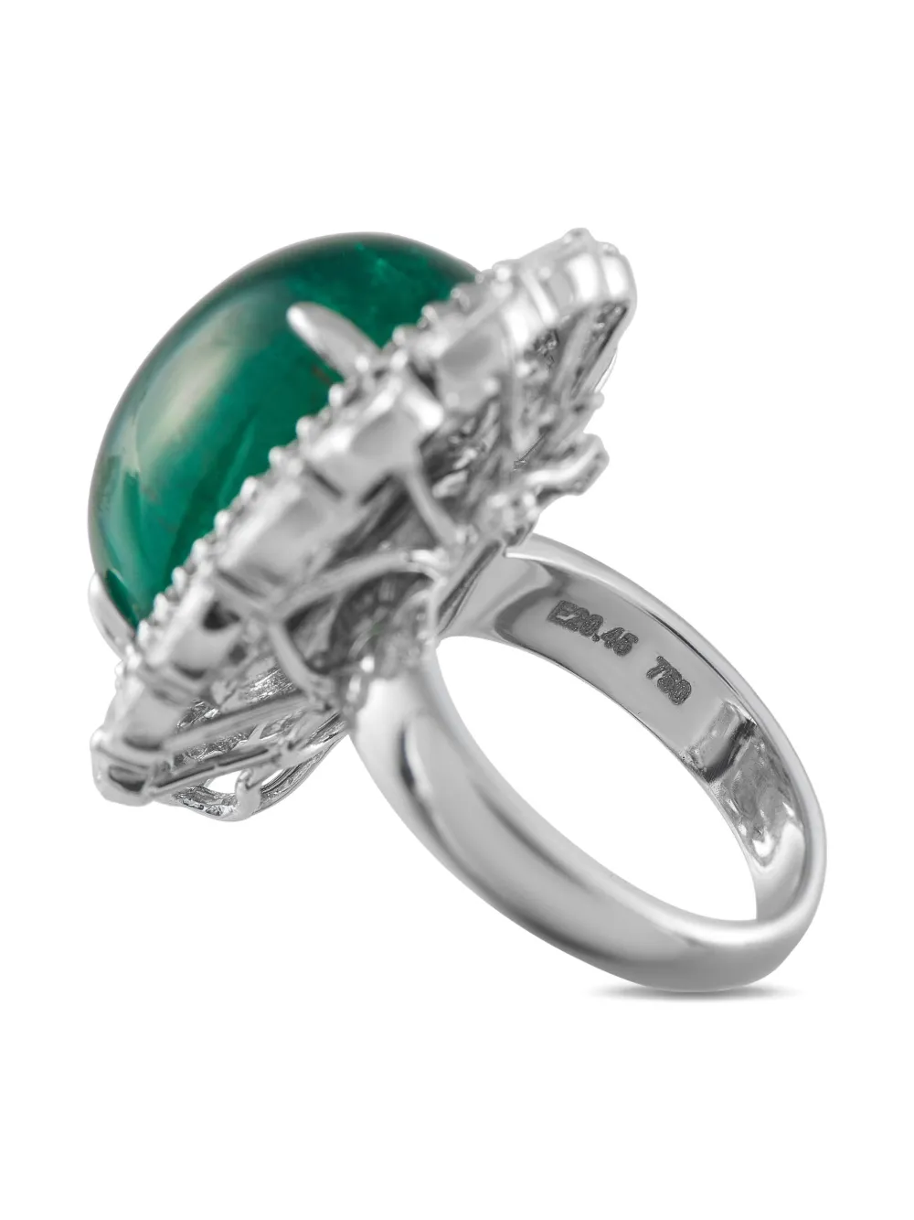LB Exclusive 18K white gold emerald and diamond ring | Image 2