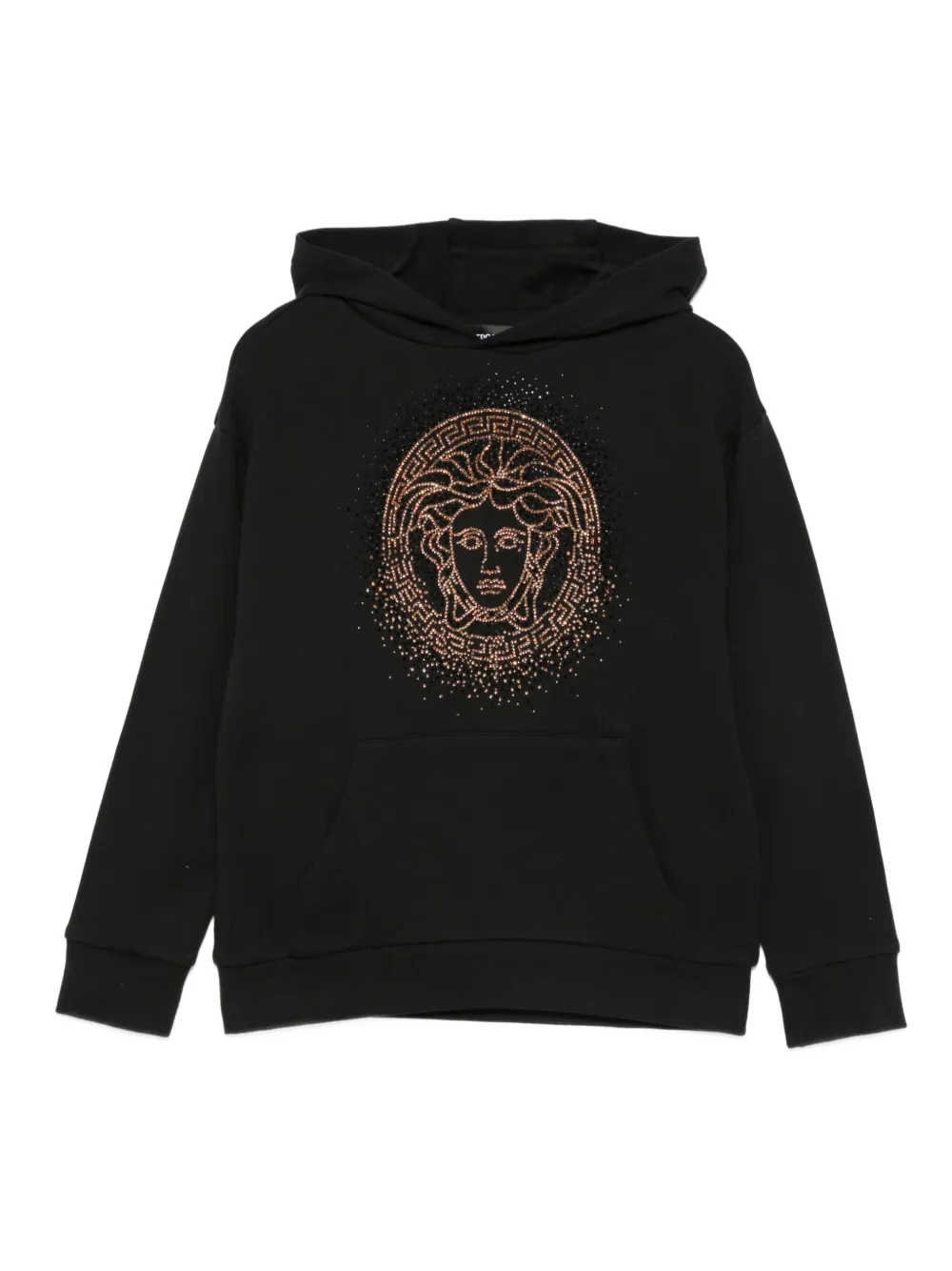 Versace Kids Medusa-crystal-embellished hoodie Zwart