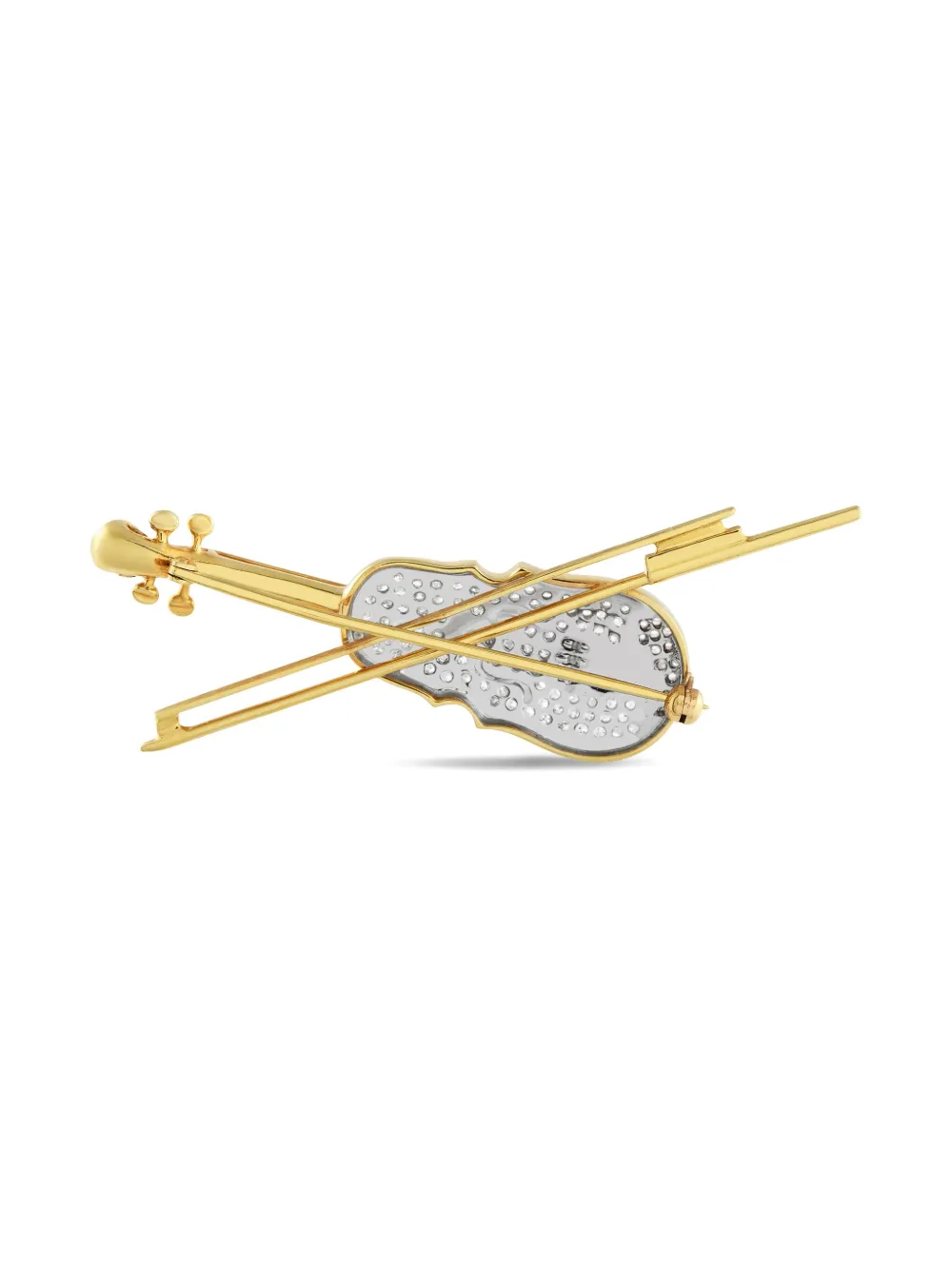 LB Exclusive 18K yellow gold Violin diamond brooch | Image 2