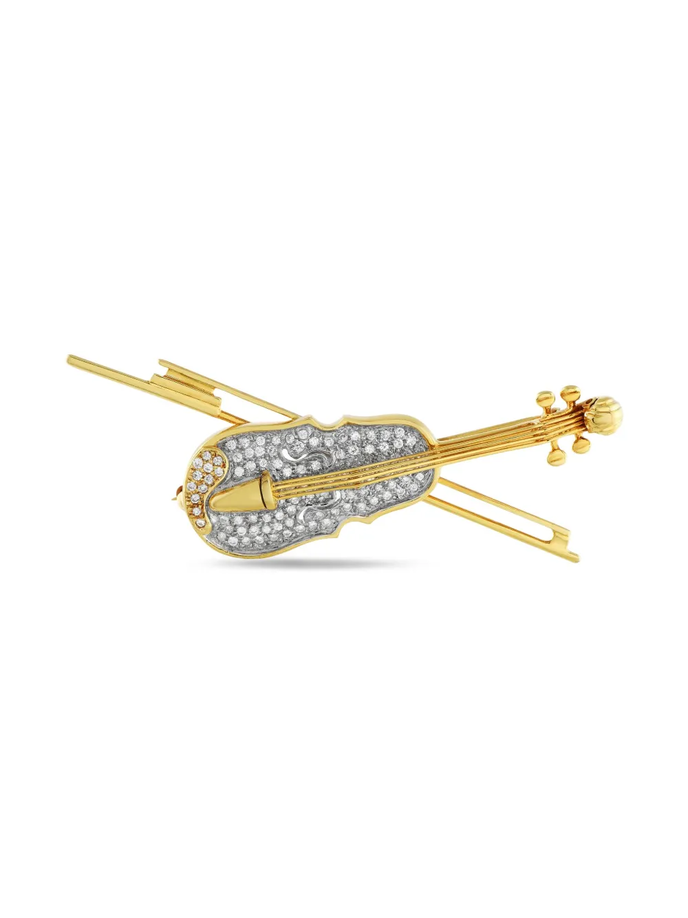 LB Exclusive 18K yellow gold Violin diamond brooch | Gold | Image 1
