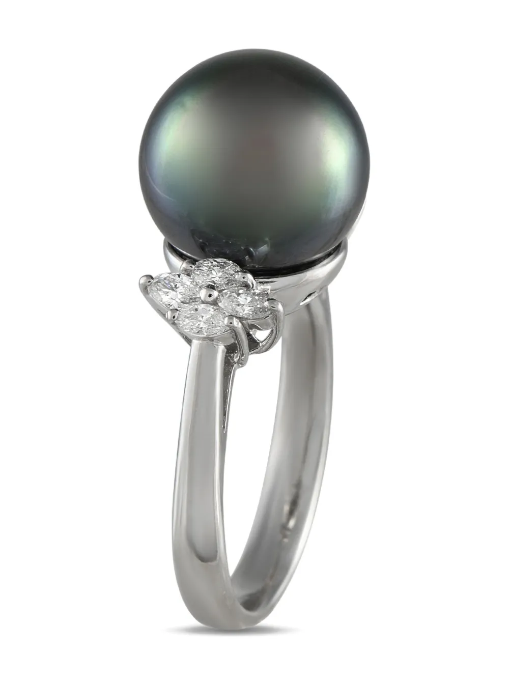 LB Exclusive platinum Tahitian pearl and diamond ring | Silver | Image 1