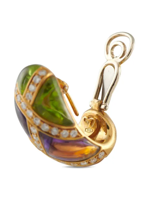 LB Exclusive 18kt yellow gold multi-stone earrings