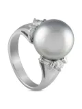 LB Exclusive platinum pearl and diamond ring - Silver