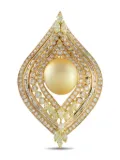 LB Exclusive 18K yellow gold diamond and pearl pendant