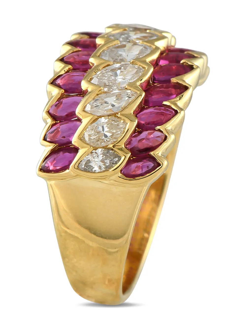 LB Exclusive 18K yellow gold diamond and ruby ring | Image 2