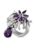 Pasquale Bruni 18K white gold amethyst and diamond ring - Silver
