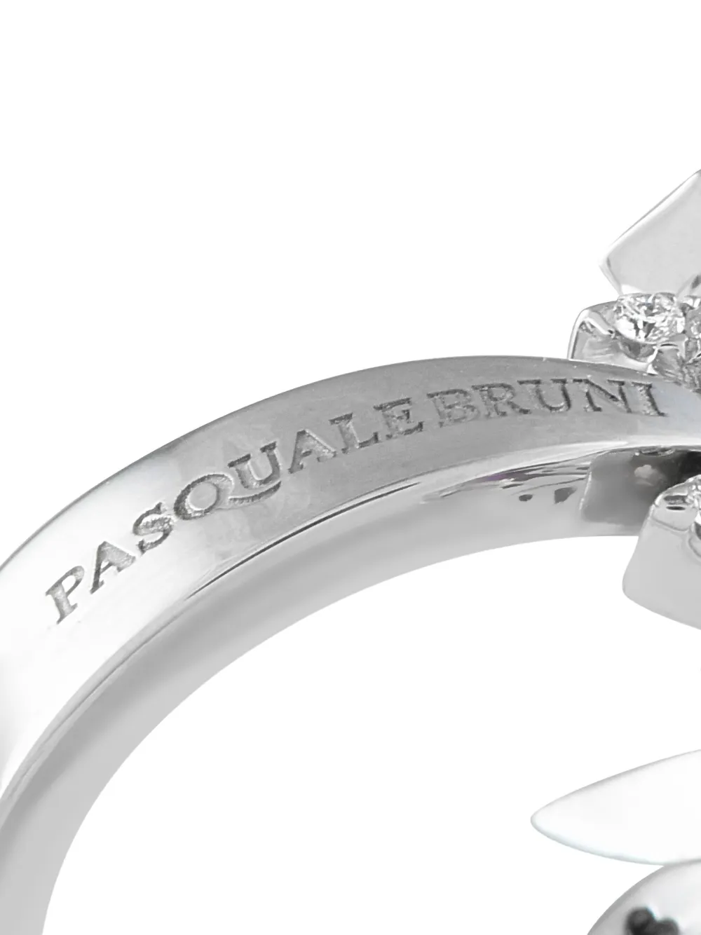 Pre-owned Pasquale Bruni 18k White Gold Amethyst And Diamond Ring In Silver