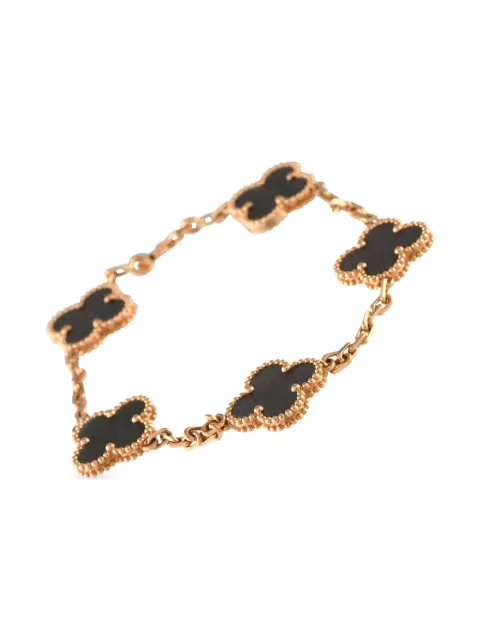 Van Cleef & Arpels 18K rose gold Alhambra obsidian bracelet
