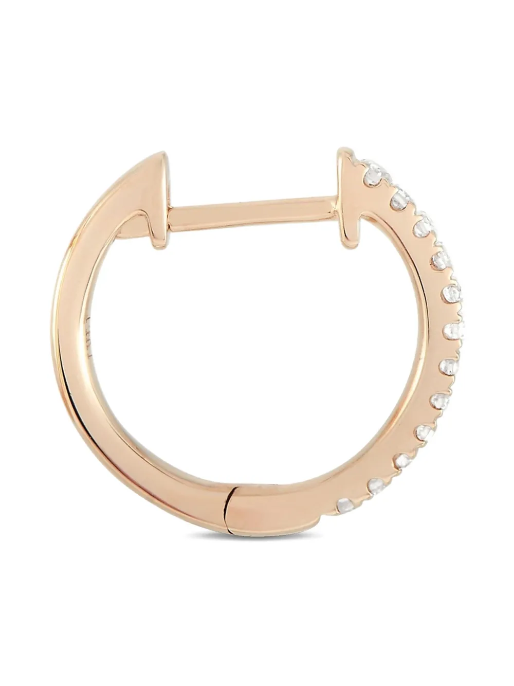 LB Exclusive 14K rose gold diamond huggie-hoop earrings | Pink | Image 1