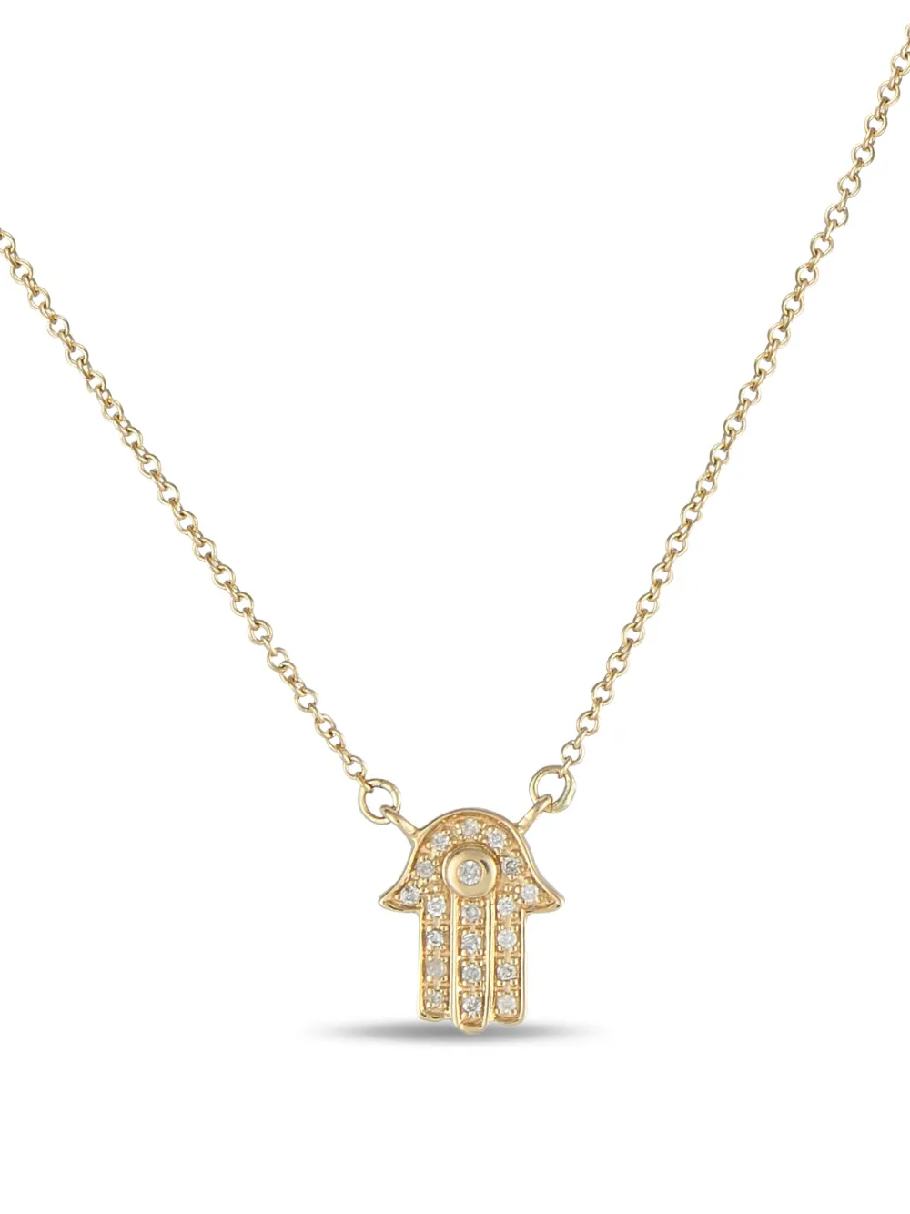 LB Exclusive Hamsa 14K gold diamond necklace | Gold | Image 1