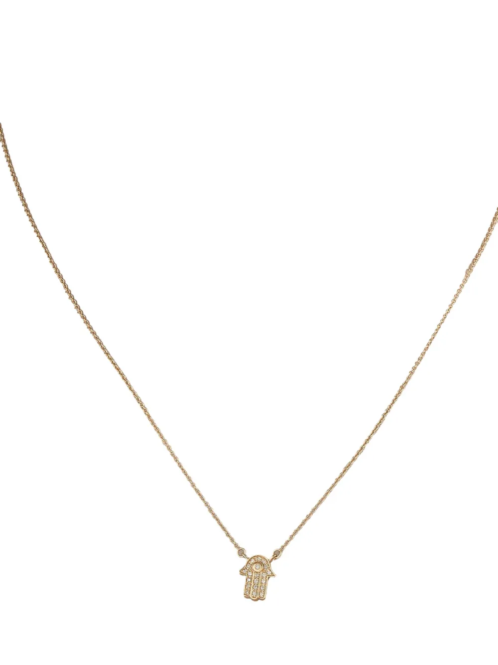 LB Exclusive Hamsa 14K gold diamond necklace | Image 2