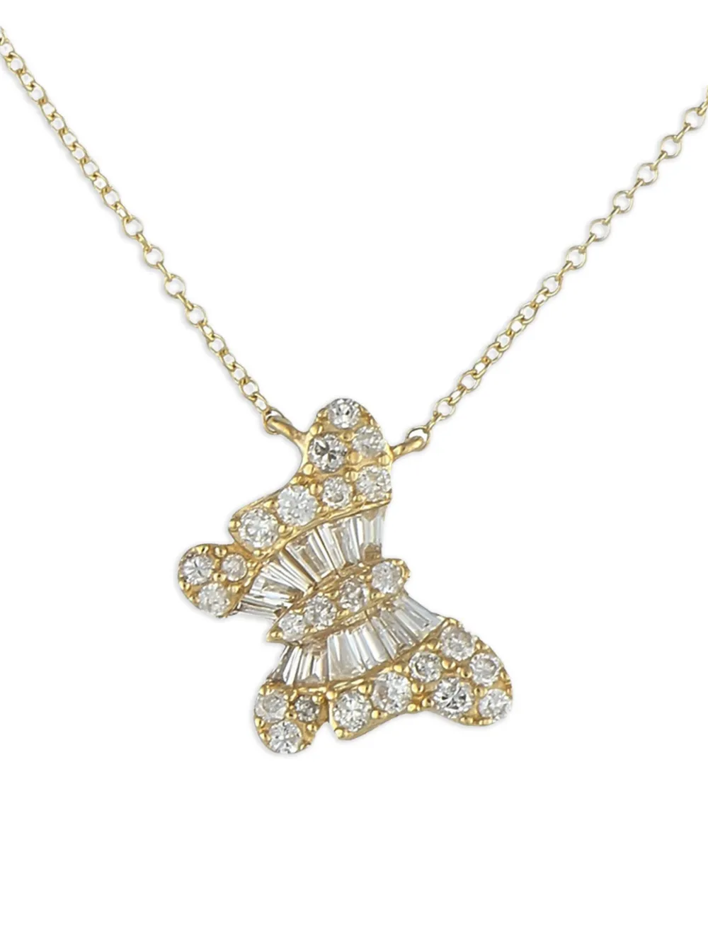 LB Exclusive 14K yellow gold Butterfly diamond necklace | Gold | Image 1