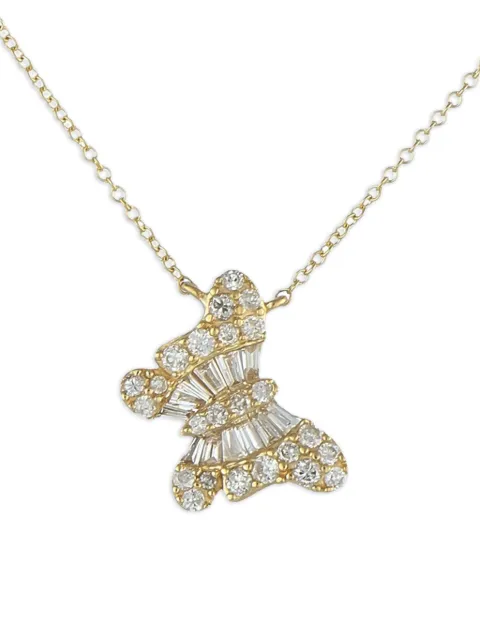 LB Exclusive 14K yellow gold Butterfly diamond necklace