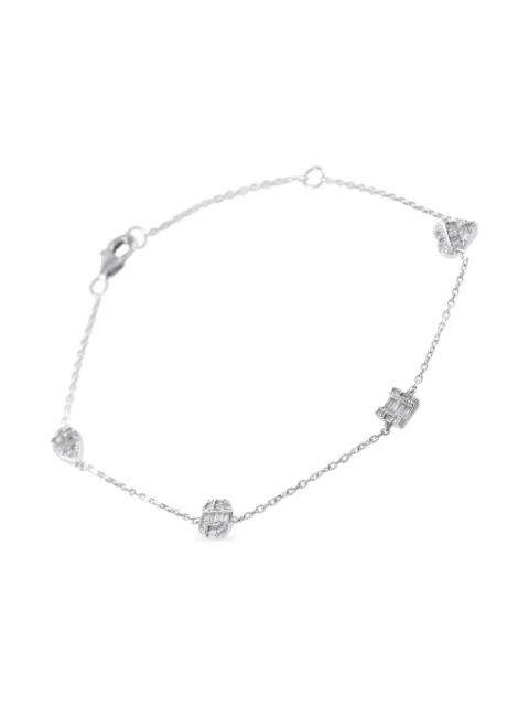 LB Exclusive 14K white gold Station diamond bracelet