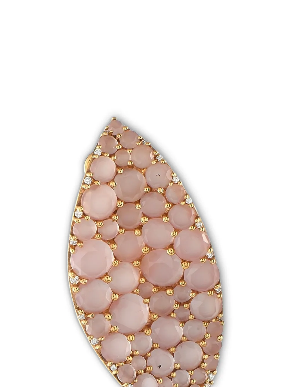 Pre-owned Pasquale Bruni 18k Yellow Gold Diamond And Pink Quartz Earrings