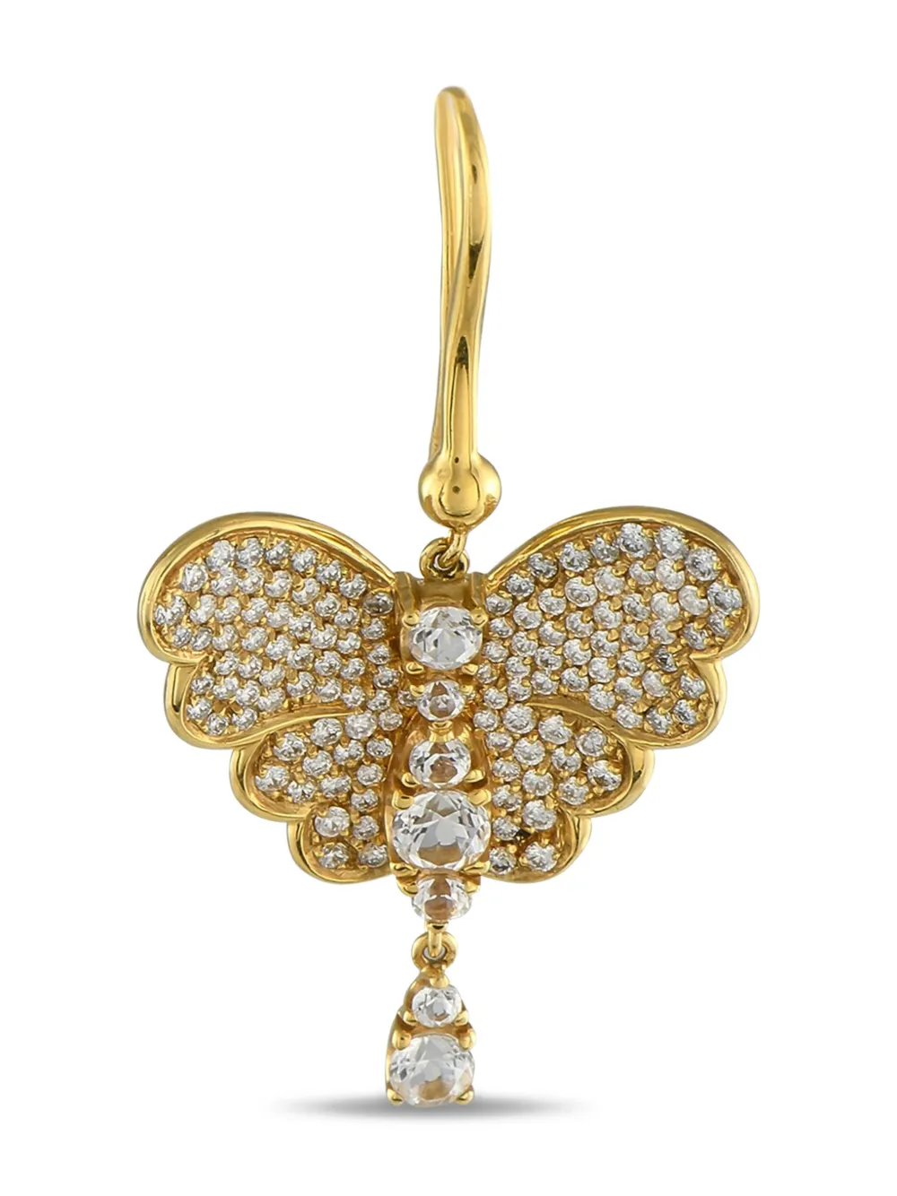 Pre-owned Pasquale Bruni Eighteen Karat Gold Diamond Butterfly Earrings In Yellow