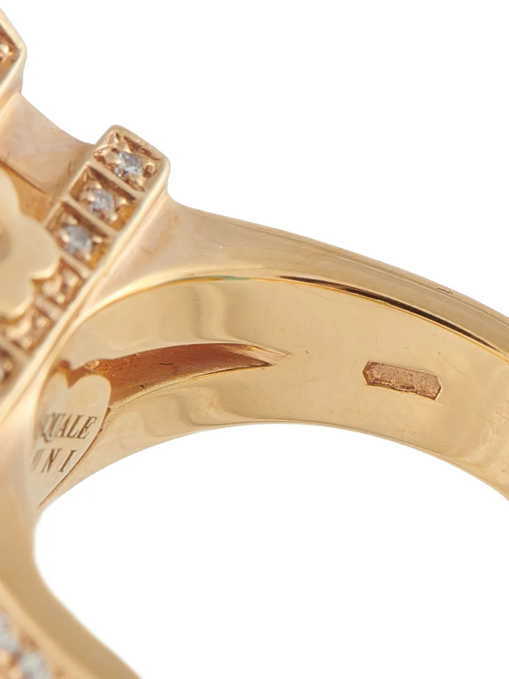Pre-owned Pasquale Bruni 18k Yellow Gold Eiffel Tower Diamond And Beryll Ring