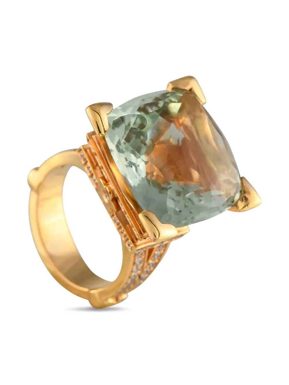 Pasquale Bruni 18K yellow gold Eiffel Tower diamond and beryll ring | Yellow | Image 1