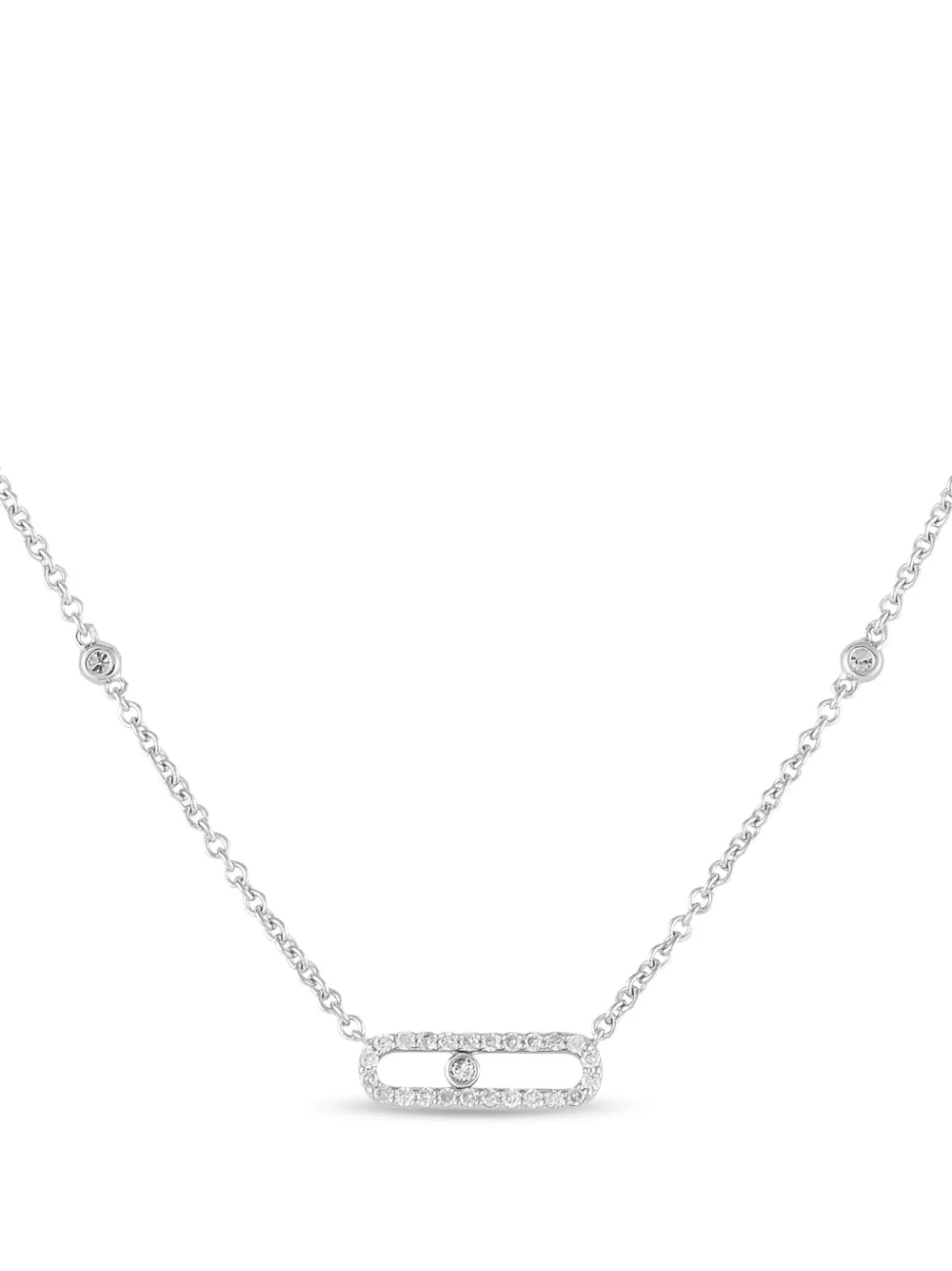 LB Exclusive 14K white gold diamond pendant necklace | Silver | Image 1