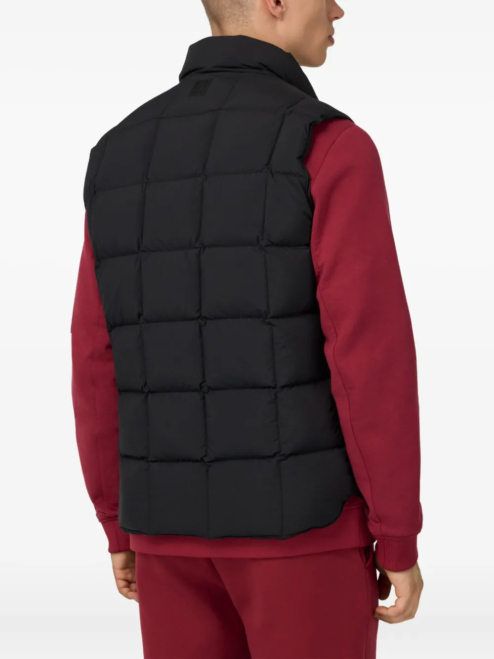 Boggi Milano Ens Black Stand-collar Quilted Shell-down Gilet Xxl In Black