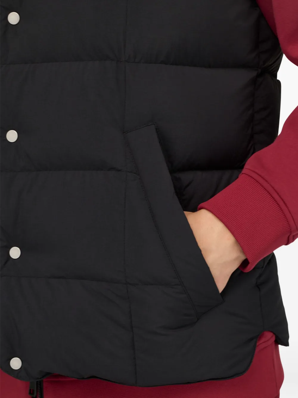 Boggi Milano Ens Black Stand-collar Quilted Shell-down Gilet Xxl In Black