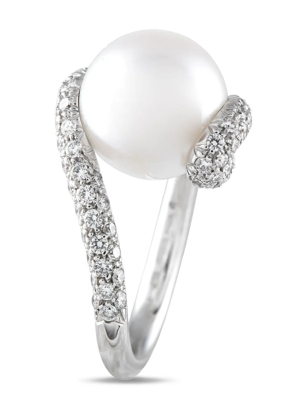 Mikimoto ダイヤモンド&パール リング 18Kホワイトゴールド - シルバートーン Mikimoto ダイヤモンド&パール リング 18Kホワイトゴールド - シルバートーン