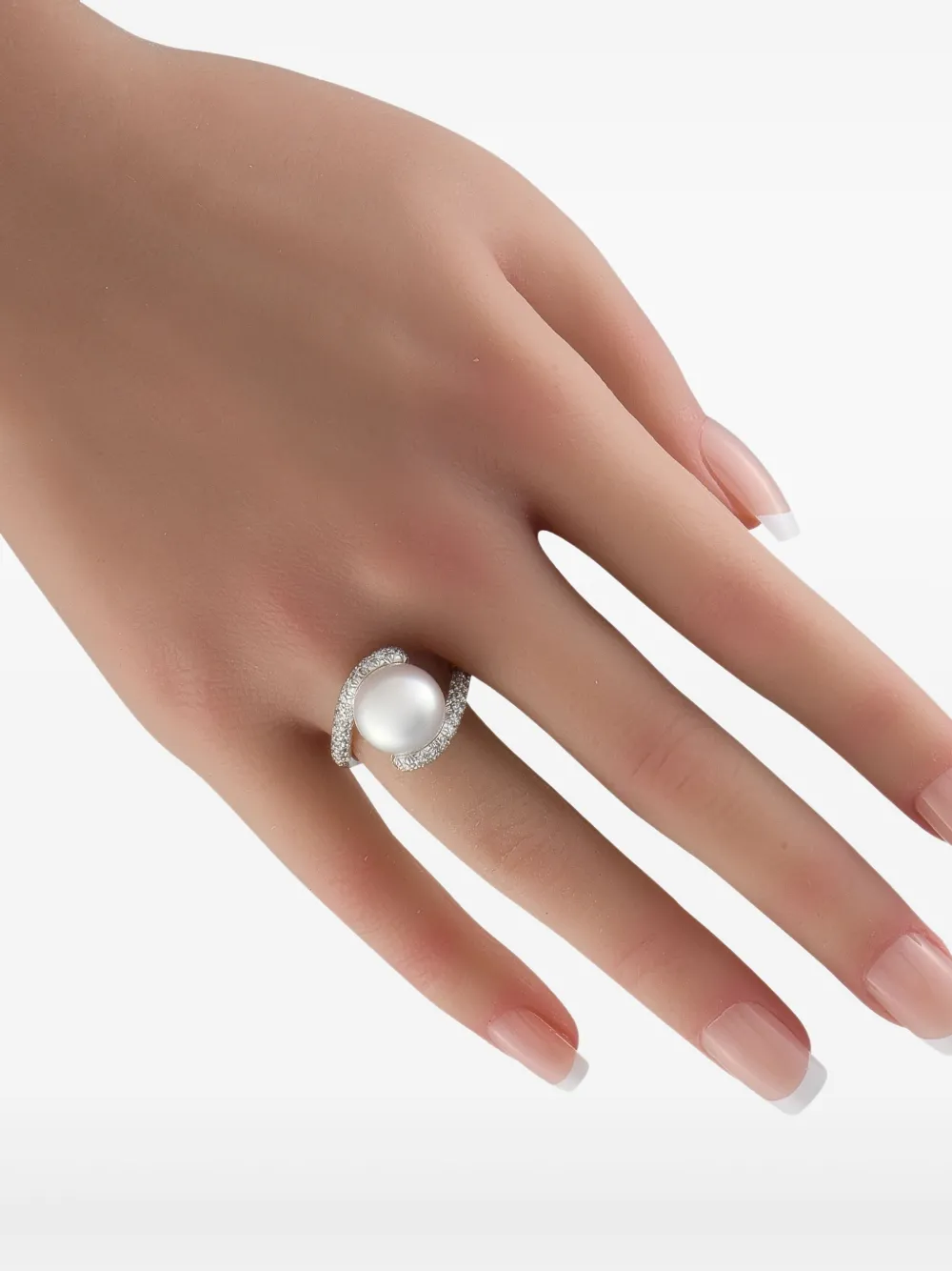 Mikimoto 18K white gold diamond and pearl ring | Image 2