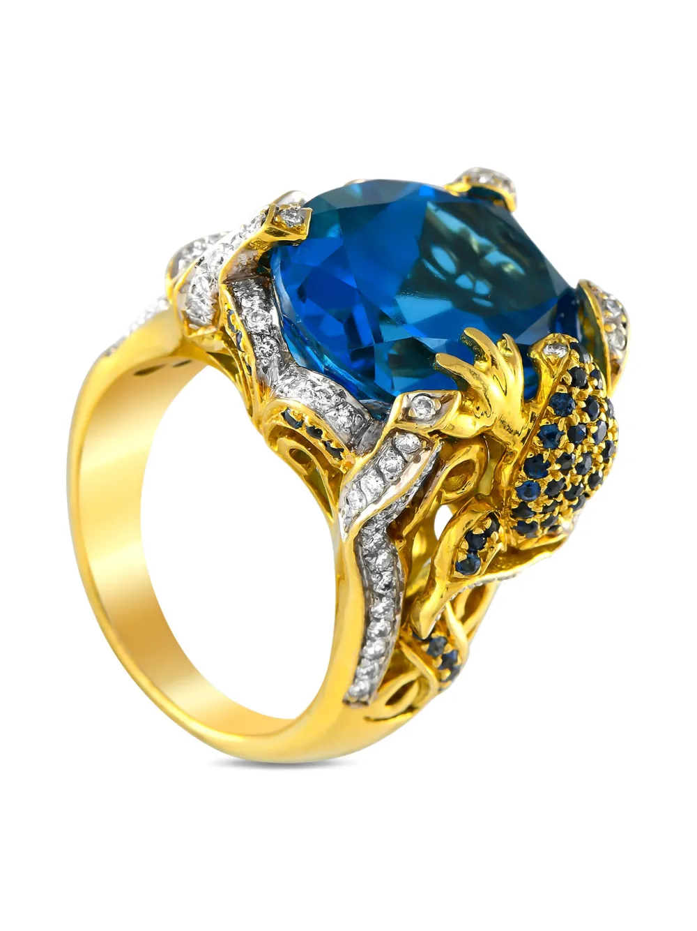 LB Exclusive 18K yellow gold Frog multi-stone ring | Image 2