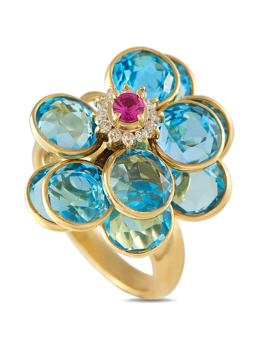 LB Exclusive 18K yellow gold multi-stone ring | Image 2
