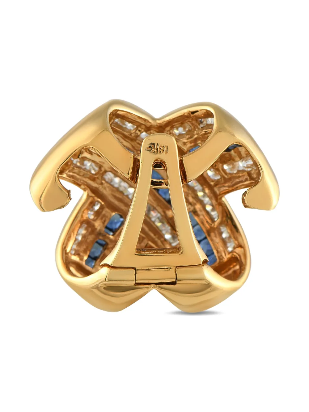 LB Exclusive 18K yellow gold crossover sapphire and diamond pendant | Gold | Image 1