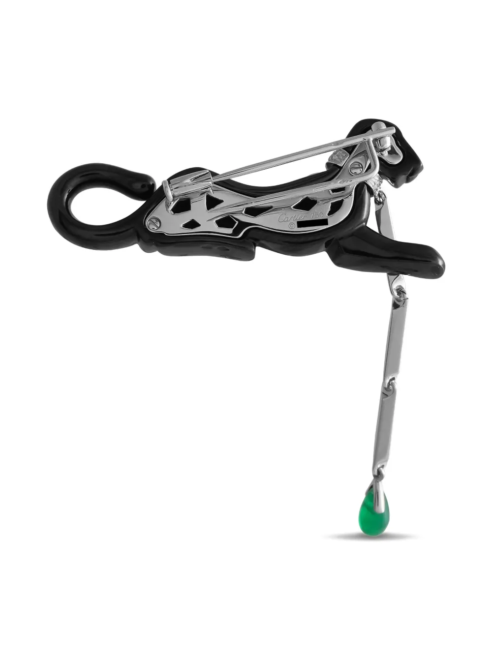 Cartier 18K white gold Panther diamond and emerald brooch | Image 2