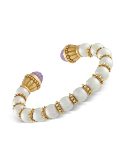 LB Exclusive 18K yellow gold pearl and amethyst bracelet