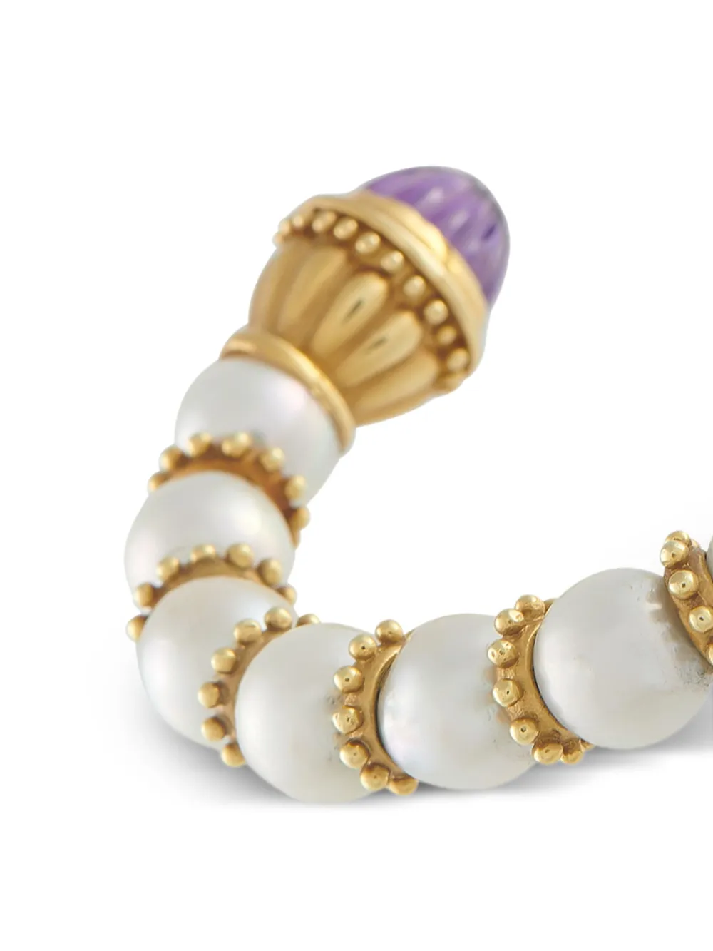 LB Exclusive 18K yellow gold pearl and amethyst bracelet | Image 2