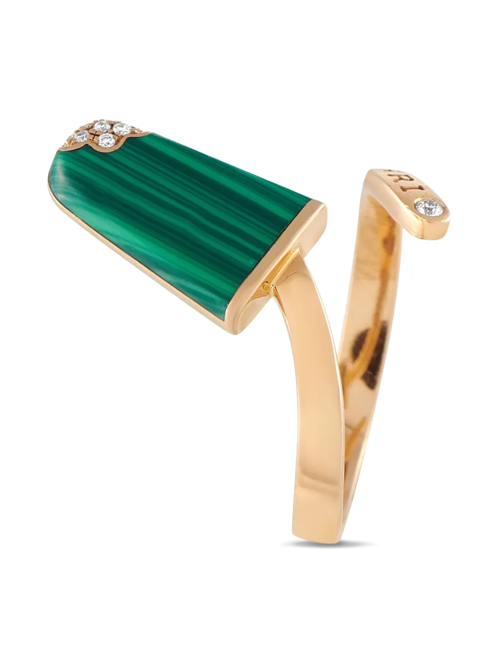 Bvlgari Pre-Owned 18K rose gold Gelati diamond malachite ring | Image 2