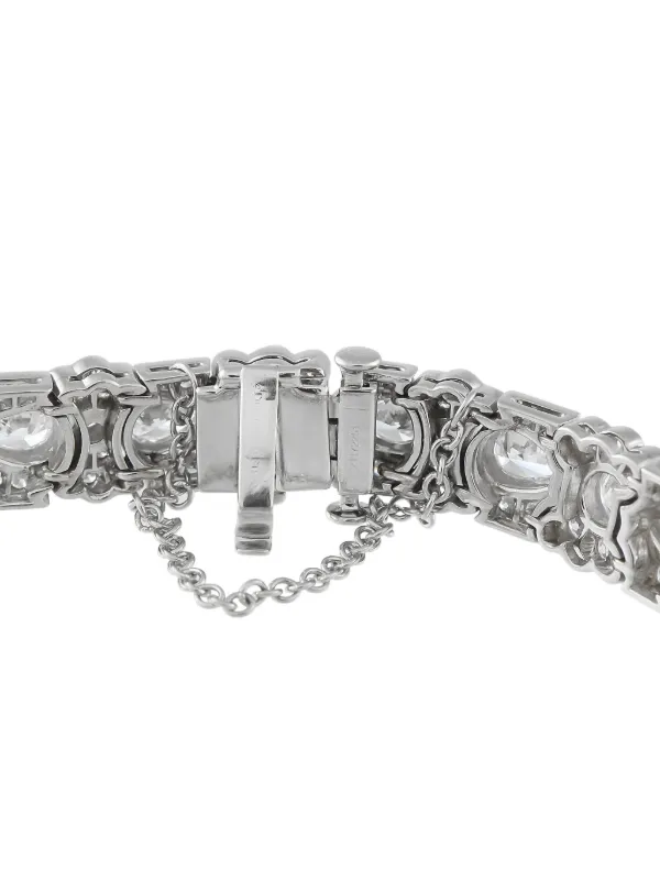 Tiffany Platinum Art Deco Diamond Bracelet Silver
