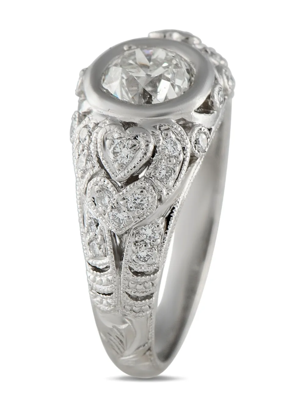 LB Exclusive platinum diamond Art Deco ring | Image 2